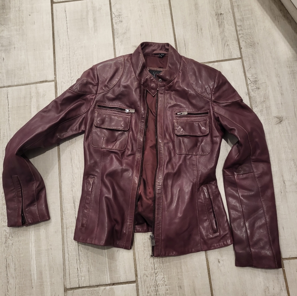 Maroon Leather Jacket
